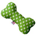 Mirage Pet Products Lime Green Swiss Dots 10 in. Stuffing Free Bone Dog Toy 1244-SFTYBN10